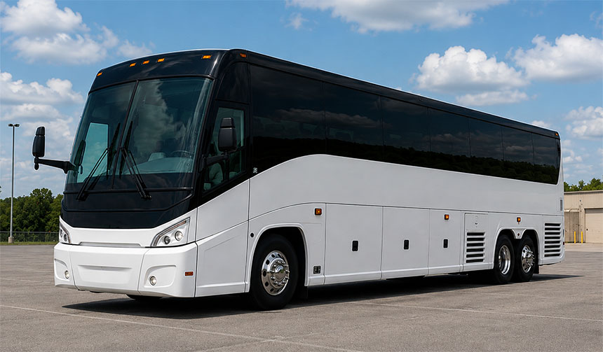 56-passenger charter bus available in Dallas, TX