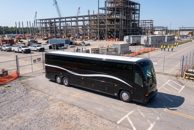 Construction Site Shuttle Bus Rentals in Dallas, TX